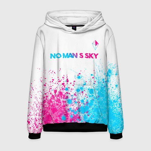 Мужская толстовка No Mans Sky neon gradient style: символ сверху / 3D-Черный – фото 1