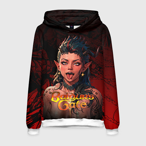 Мужская толстовка Карлах - ахегао / 3D-Белый – фото 1