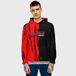 Толстовка-худи мужская Токийский гуль краски, цвет: 3D-меланж — фото 2