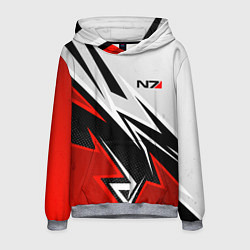 Мужская толстовка N7 mass effect - white and red