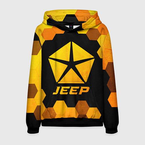 Мужская толстовка Jeep - gold gradient / 3D-Черный – фото 1