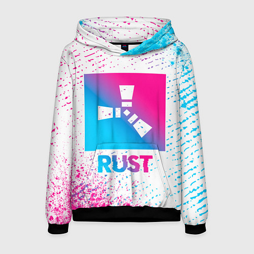 Мужская толстовка Rust neon gradient style / 3D-Черный – фото 1