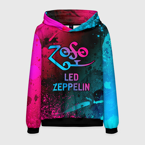 Мужская толстовка Led Zeppelin - neon gradient / 3D-Черный – фото 1