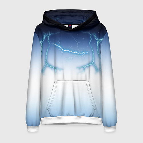 Мужская толстовка Молниеносный разряд / 3D-Белый – фото 1