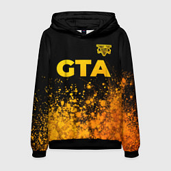Толстовка-худи мужская GTA - gold gradient посередине, цвет: 3D-черный