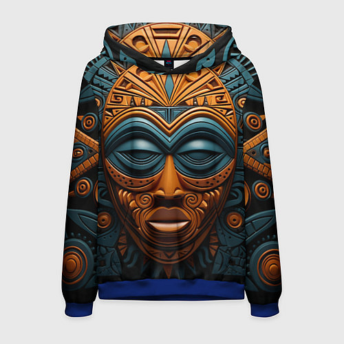 Мужская толстовка Африканские маски / 3D-Синий – фото 1