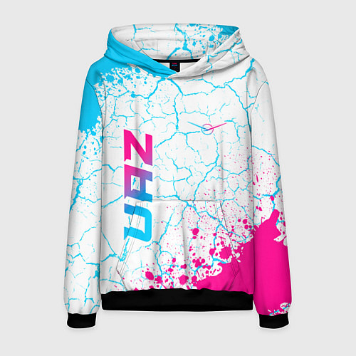 Мужская толстовка UAZ neon gradient style вертикально / 3D-Черный – фото 1