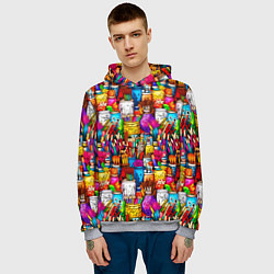 Толстовка-худи мужская Набор художника, цвет: 3D-меланж — фото 2