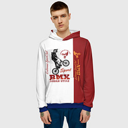 Толстовка-худи мужская BMX urban style, цвет: 3D-синий — фото 2