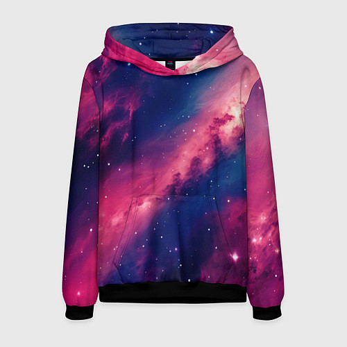 Мужская толстовка Галактика в розовом цвете / 3D-Черный – фото 1