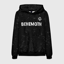 Толстовка-худи мужская Behemoth glitch на темном фоне посередине, цвет: 3D-черный