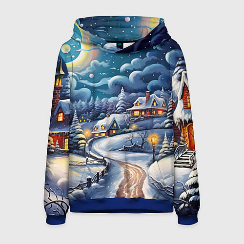 Мужская толстовка Новогоднее настроение / 3D-Синий – фото 1