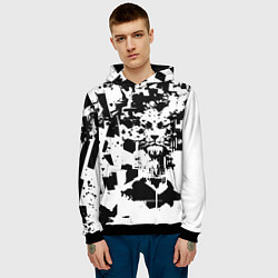 Толстовка-худи мужская Морда льва - абстракция, цвет: 3D-черный — фото 2