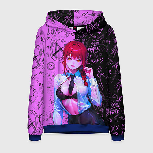 Мужская толстовка Неоновая Макима / 3D-Синий – фото 1