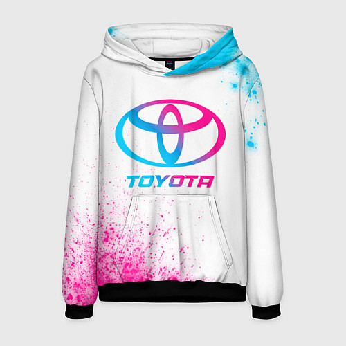 Мужская толстовка Toyota neon gradient style / 3D-Черный – фото 1