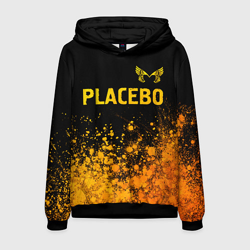 Мужская толстовка Placebo - gold gradient посередине / 3D-Черный – фото 1