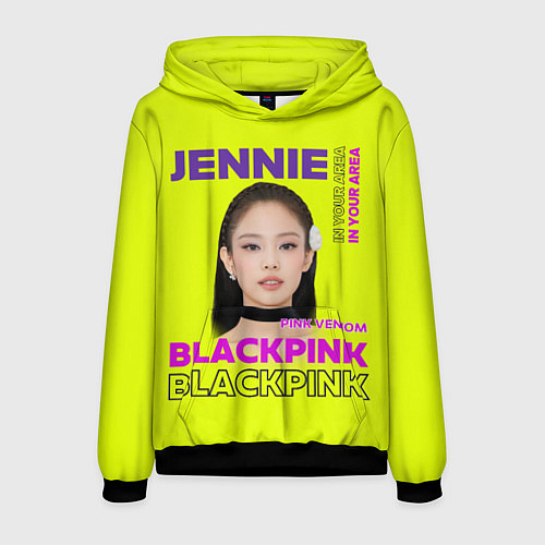 Мужская толстовка Jennie - певица Blackpink / 3D-Черный – фото 1