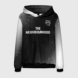 Толстовка-худи мужская The Neighbourhood glitch на темном фоне посередине, цвет: 3D-черный