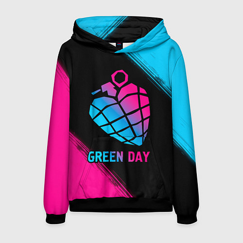 Мужская толстовка Green Day - neon gradient / 3D-Черный – фото 1