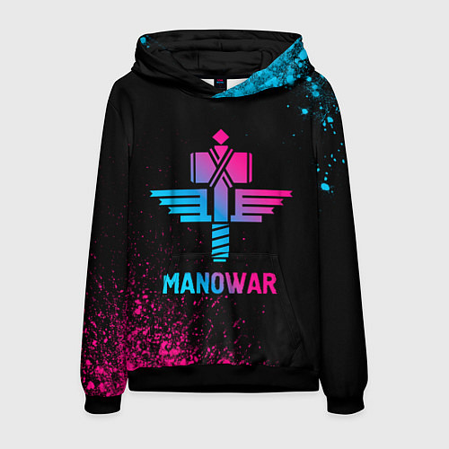 Мужская толстовка Manowar - neon gradient / 3D-Черный – фото 1