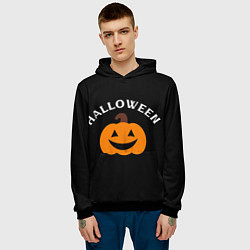 Толстовка-худи мужская Halloween и тыква, цвет: 3D-черный — фото 2