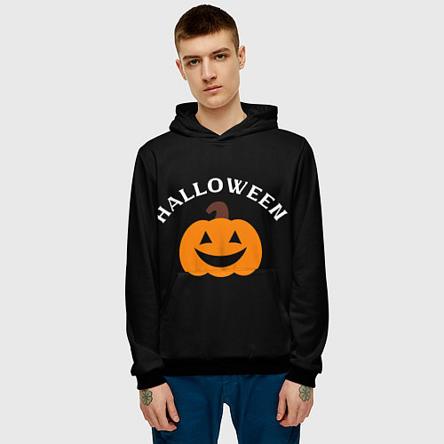 Мужская толстовка Halloween и тыква / 3D-Черный – фото 3