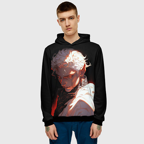 Мужская толстовка Астарион из балдурс гейт 3 / 3D-Черный – фото 3