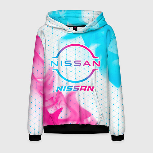 Мужская толстовка Nissan neon gradient style / 3D-Черный – фото 1