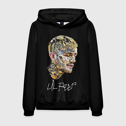 Мужская толстовка Lil Peep mosaic rap / 3D-Черный – фото 1