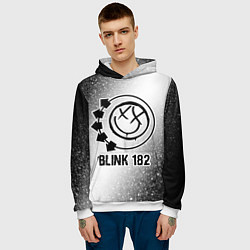 Толстовка-худи мужская Blink 182 glitch на светлом фоне, цвет: 3D-белый — фото 2
