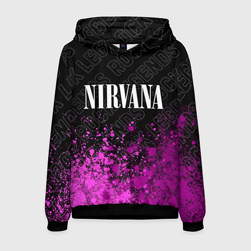 Мужская толстовка Nirvana rock legends посередине / 3D-Черный – фото 1