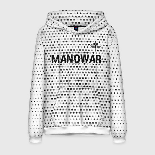 Мужская толстовка Manowar glitch на светлом фоне посередине / 3D-Белый – фото 1