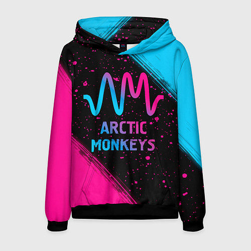 Мужская толстовка Arctic Monkeys - neon gradient / 3D-Черный – фото 1