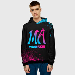 Толстовка-худи мужская Maneskin - neon gradient, цвет: 3D-черный — фото 2