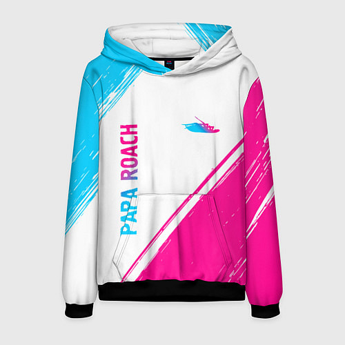 Мужская толстовка Papa Roach neon gradient style вертикально / 3D-Черный – фото 1