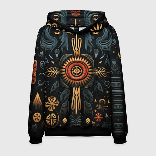 Мужская толстовка Паттерн в славянской стилистике / 3D-Черный – фото 1
