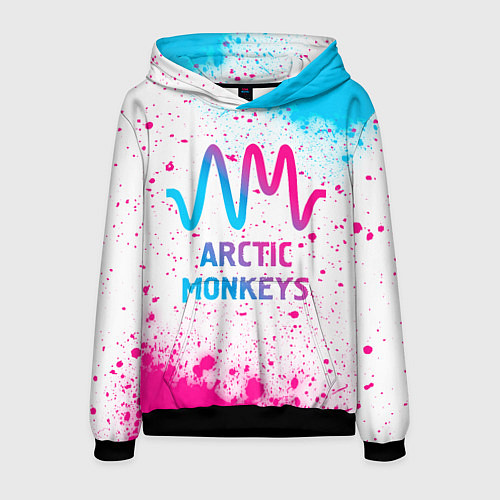 Мужская толстовка Arctic Monkeys neon gradient style / 3D-Черный – фото 1