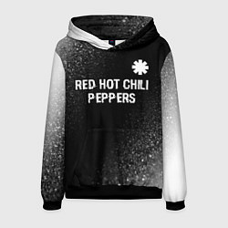 Толстовка-худи мужская Red Hot Chili Peppers glitch на темном фоне посере, цвет: 3D-черный