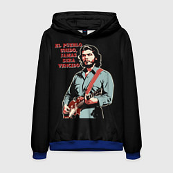 Толстовка-худи мужская Че Гевара с гитарой, цвет: 3D-синий