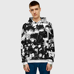 Толстовка-худи мужская Мэгуми Фушигуро - Магическая битва, цвет: 3D-белый — фото 2