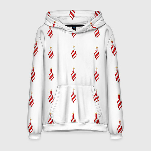 Мужская толстовка Новогодние украшения-сосульки / 3D-Белый – фото 1