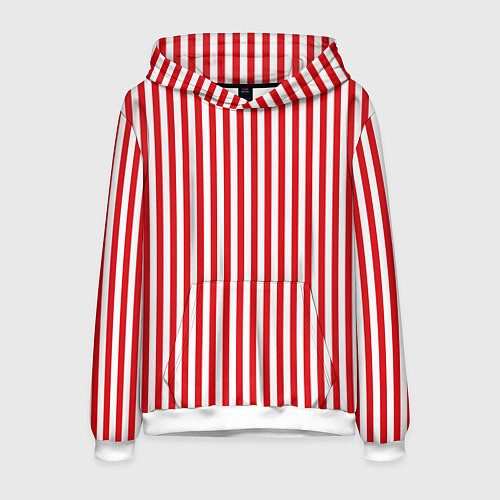Мужская толстовка Красная полоса / 3D-Белый – фото 1