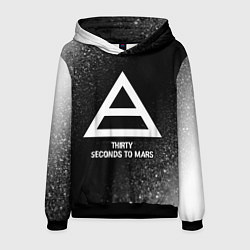 Мужская толстовка Thirty Seconds to Mars glitch на темном фоне