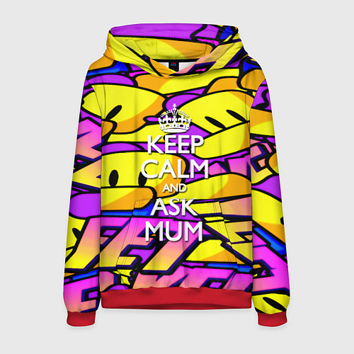 Мужская толстовка Сохранять спокойствие / 3D-Красный – фото 1