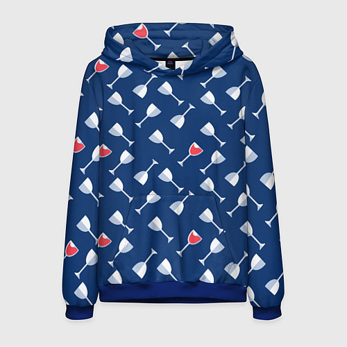 Мужская толстовка Бокальчик винишка / 3D-Синий – фото 1