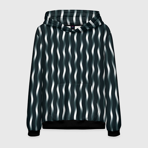 Мужская толстовка Переливающиеся волны тёмно-зелёный / 3D-Черный – фото 1