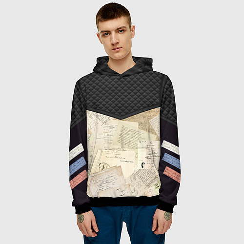 Мужская толстовка Черновики Пушкина / 3D-Черный – фото 3