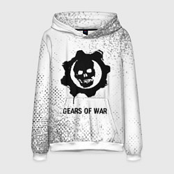 Толстовка-худи мужская Gears of War glitch на светлом фоне, цвет: 3D-белый
