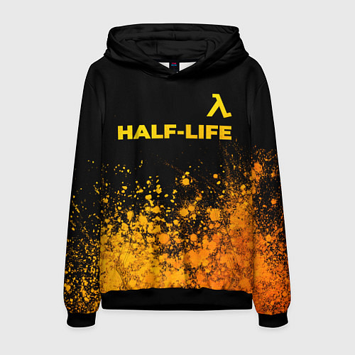 Мужская толстовка Half-Life - gold gradient посередине / 3D-Черный – фото 1