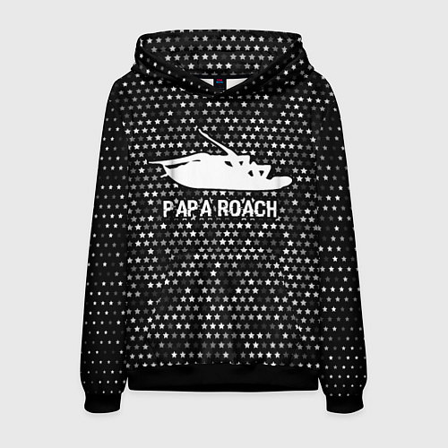Мужская толстовка Papa Roach glitch на темном фоне / 3D-Черный – фото 1
